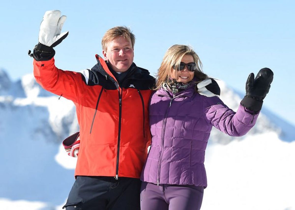 Kong Willem-Alexander og dronning Maxima poserer for pressen. Foto: Andreas Gebert/Scanpix.