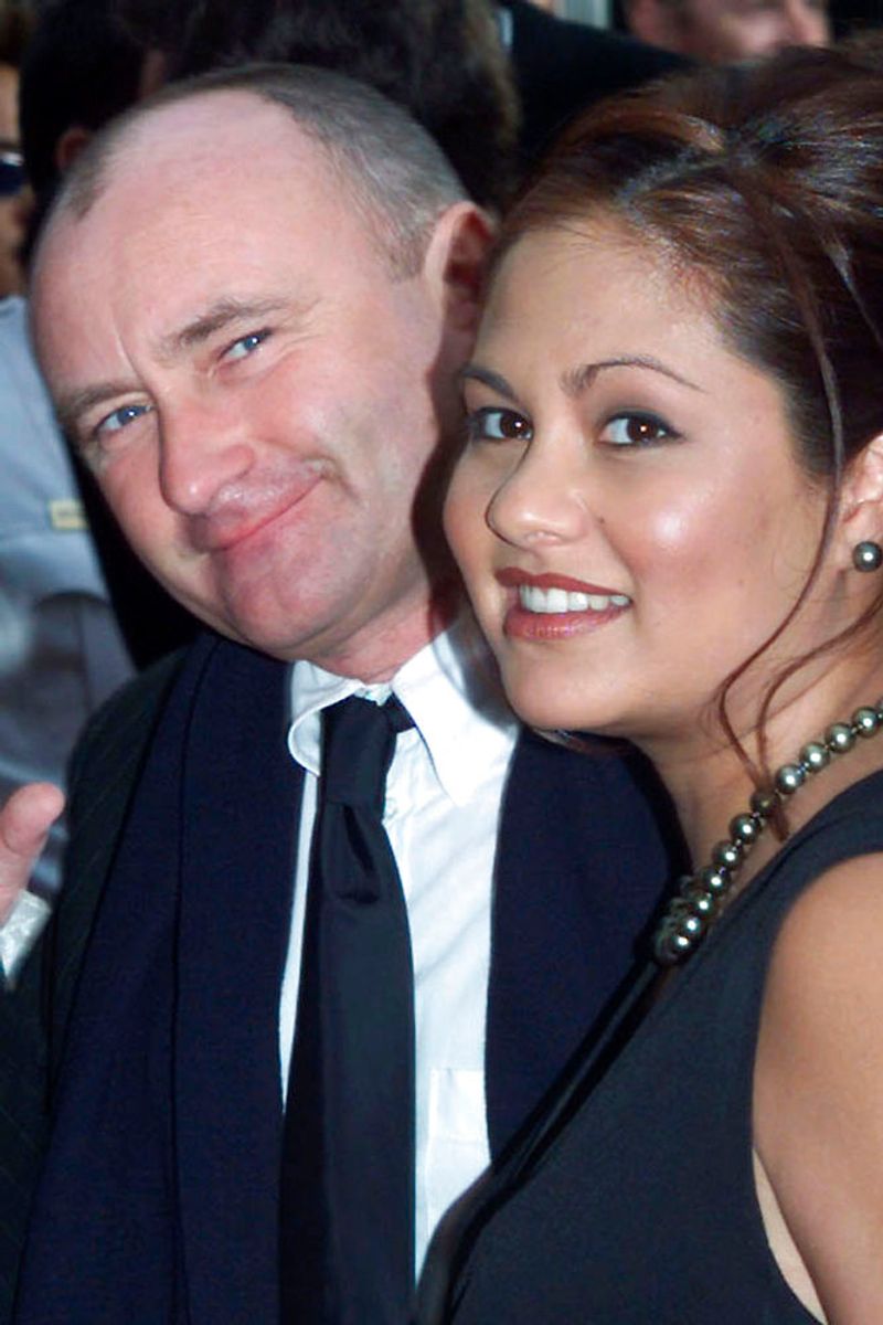 Her ses Phil Collins med sin tredje kone Orianne, som han ikke længere er gift med. Efter flere års separation er parret dog atter samlevende. Arkivfoto: Rose Prouser/Scanpix
