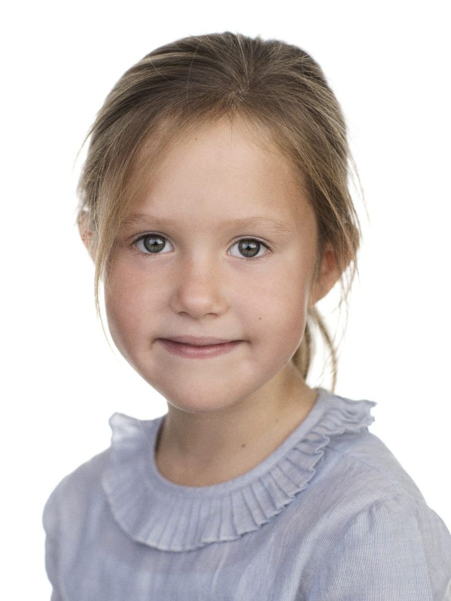 Det nyeste officielle portrætfoto af prinsesse Josephine, der fylder syv år mandag den 8. januar 2018. Foto: Kongehuset.dk
