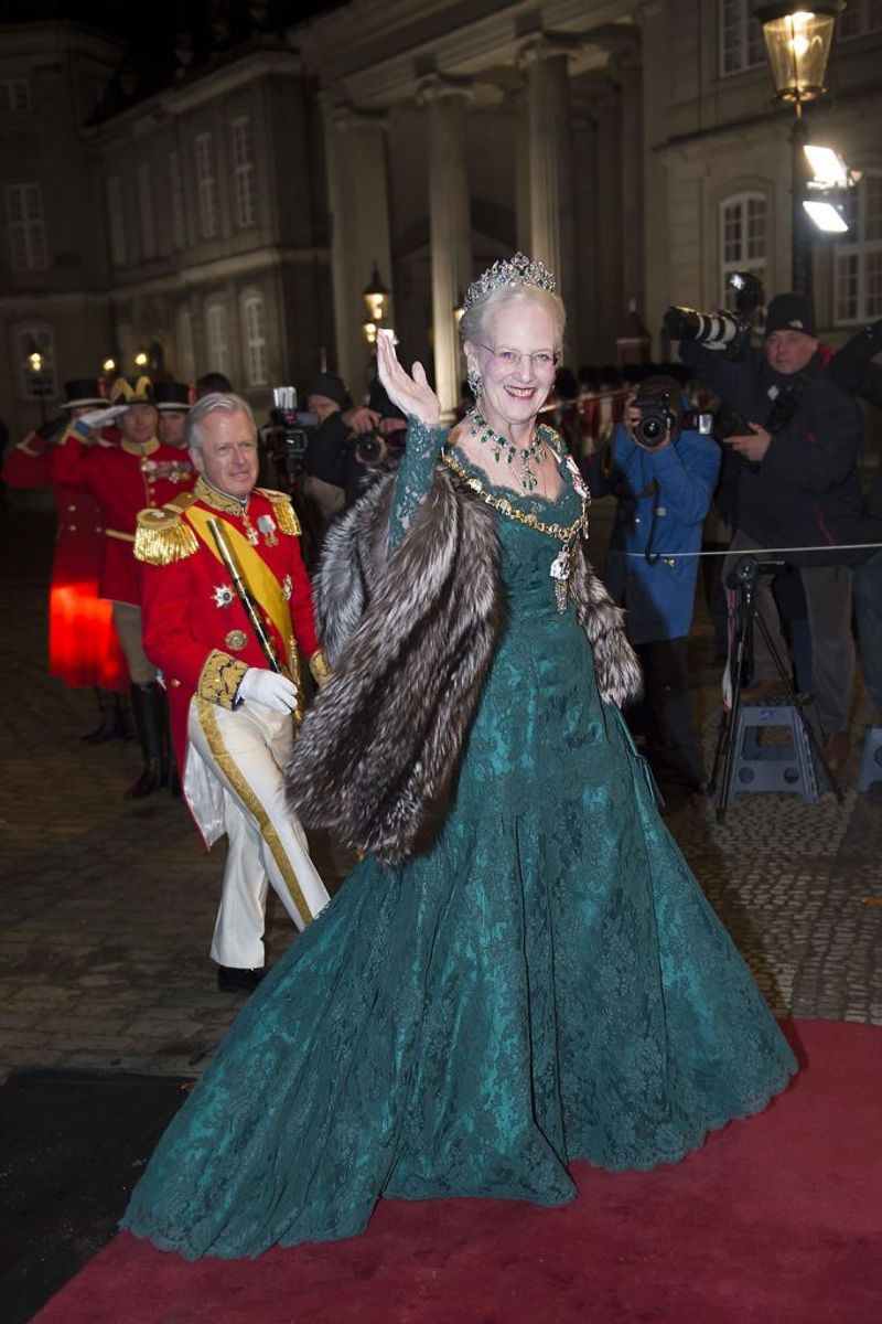 Dronning Margrethe ankommer til nytårskur og -taffel i Christian VII’s Palæ mandag 1. januar 2018. Foto: Keld Navntoft/Scanpix