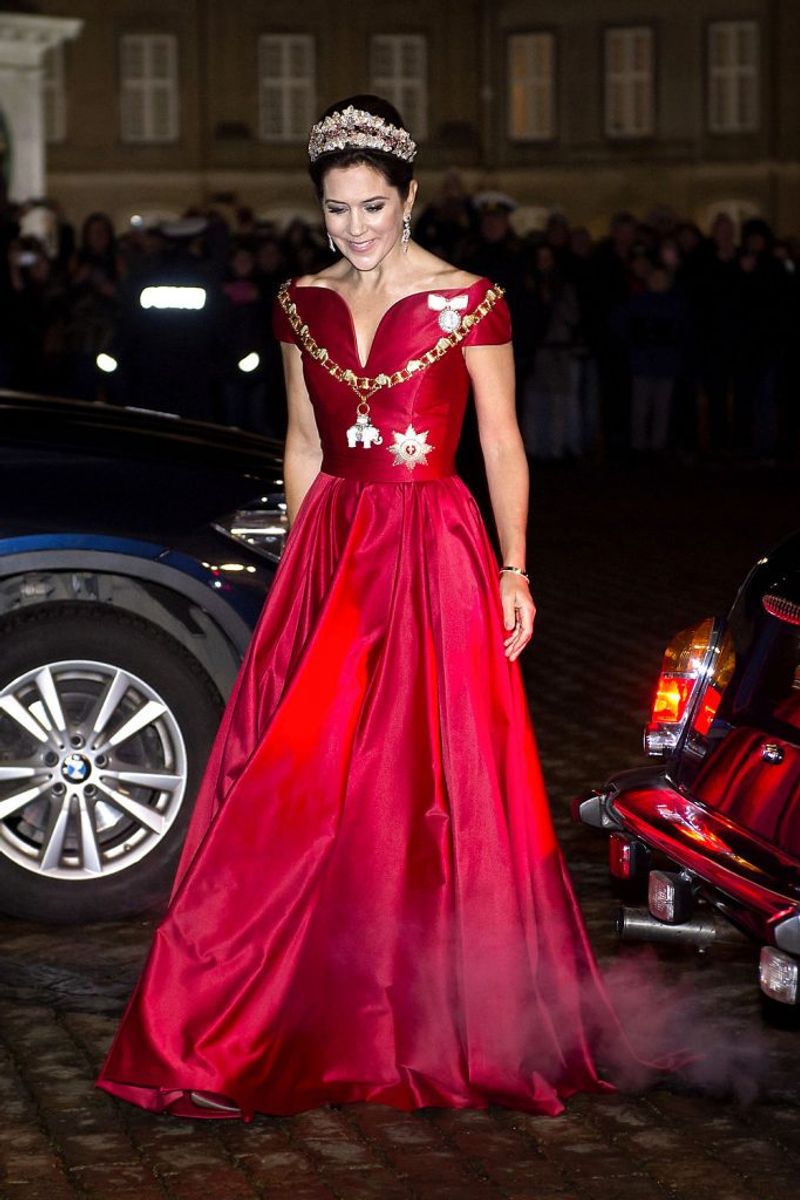 Kronprinsesse Mary ankommer til nytårskur og -taffel i Christian VII’s Palæ. Foto: Keld Navntoft/Scanpix