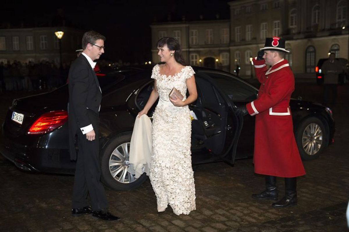 Sophie Løhde og skatteminister Karsten Lauritzen ankommer til nytårskur og -taffel i Christian VII’s Palæ mandag 1. januar 2018. Foto: Keld Navntoft/Scanpix
