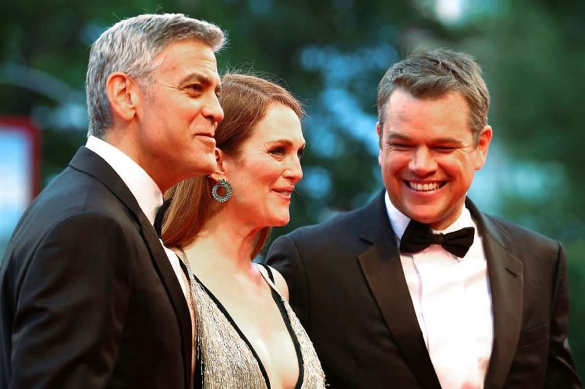 George Clooney, Julianne Moore og Matt Damon spiller med i filmen “Suburbicon”. Foto: Alessandro Bianchi/Scanpix (Arkivfoto)
