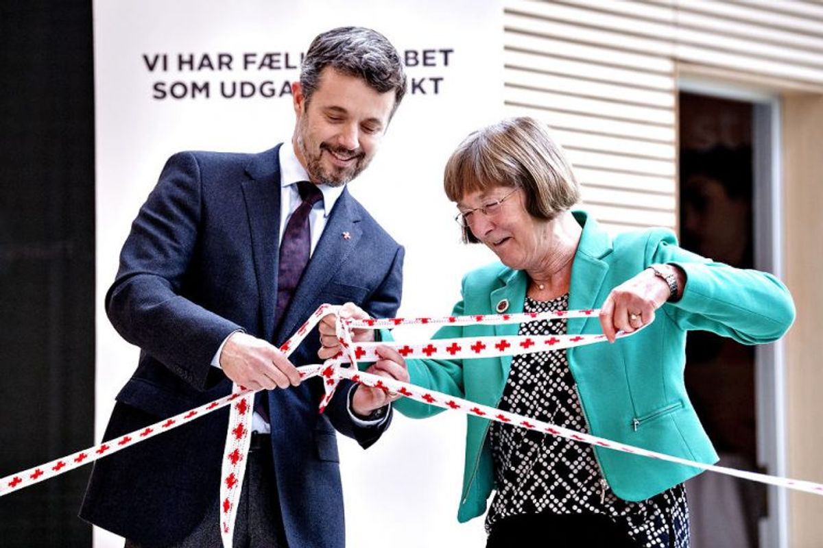 Kronprinse Frederik stod for indvielsen af Røde Kors frivillighus. Foto: Bax Lindhardt/ Scanpix