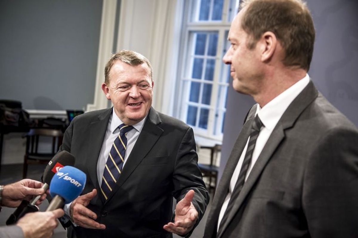 Statsminister Lars Løkke Rasmussen mødtes onsdag med Tour De Frances løbsdirektør Christian Prudhomme i Statsministeriet. Foto: Mads Claus Rasmussen/Scanpix