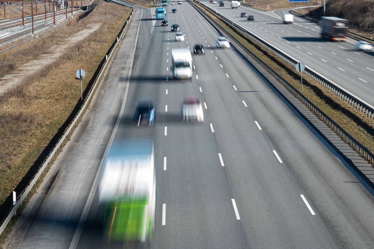 Politiet kørte ud til motorvej. Foto: Emil Helms/Ritzau Scanpix