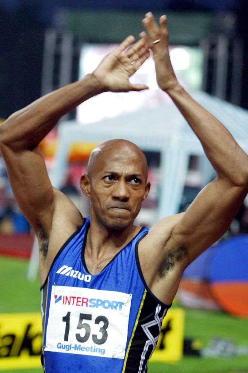 Frankie Fredericks er suspenderet fra IOC. Manden er faktisk den eneste namibier nogensinde, der har vundet en olympisk medalje ved sommerlegene. Og han har endda vundet fire, der alle er af sølv. Foto: Robert Zolles/Scanpix (Arkivfoto)