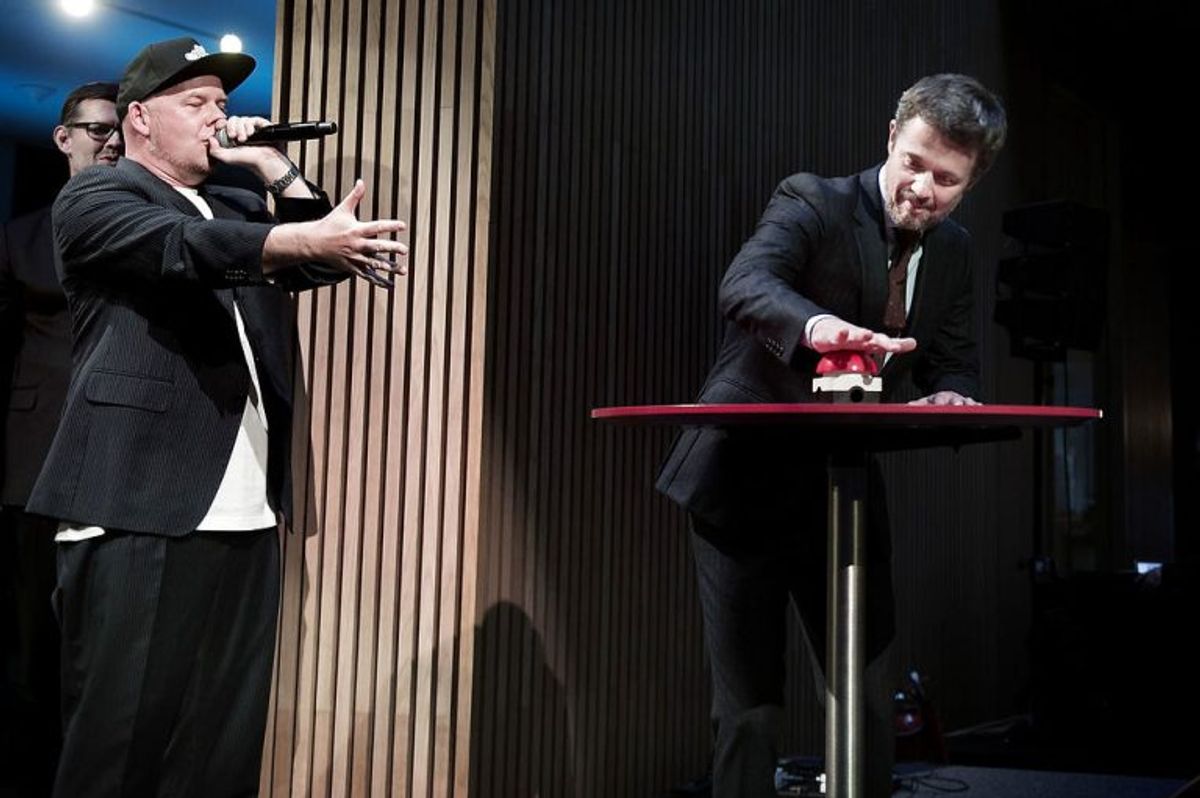 Kronprins Frederik fik hjælp af Per Vers ved indvielsen af DTU’s nye ‘kronjuvel’. Foto: Liselotte Sabroe/Scanpix