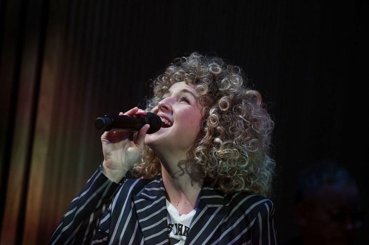 Dorthe Gerlach fra HUSH underholdt da kronprinsen indviede DTU’s nye ‘kronjuvel’. Foto: Liselotte Sabroe/Scanpix