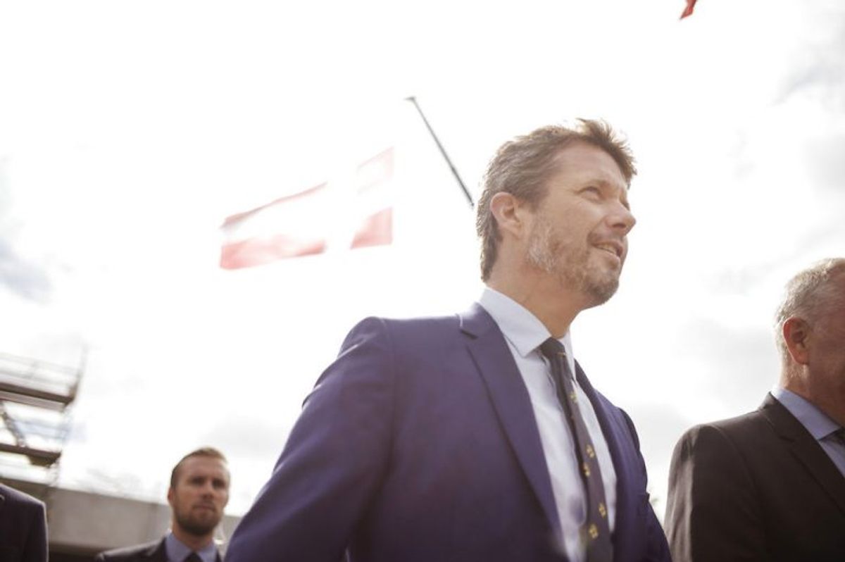 Kronprins Frederik deltog i rejsegilde på Aarhus Internationale Sejlsportscenter på Aarhus havn. Foto: Asbjørn Sand/Scanpix
