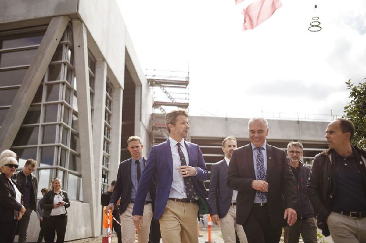 Kronprins Frederik deltog i rejsegilde på Aarhus Internationale Sejlsportscenter på Aarhus Havn. Foto: Asbjørn Sand/Scanpix
