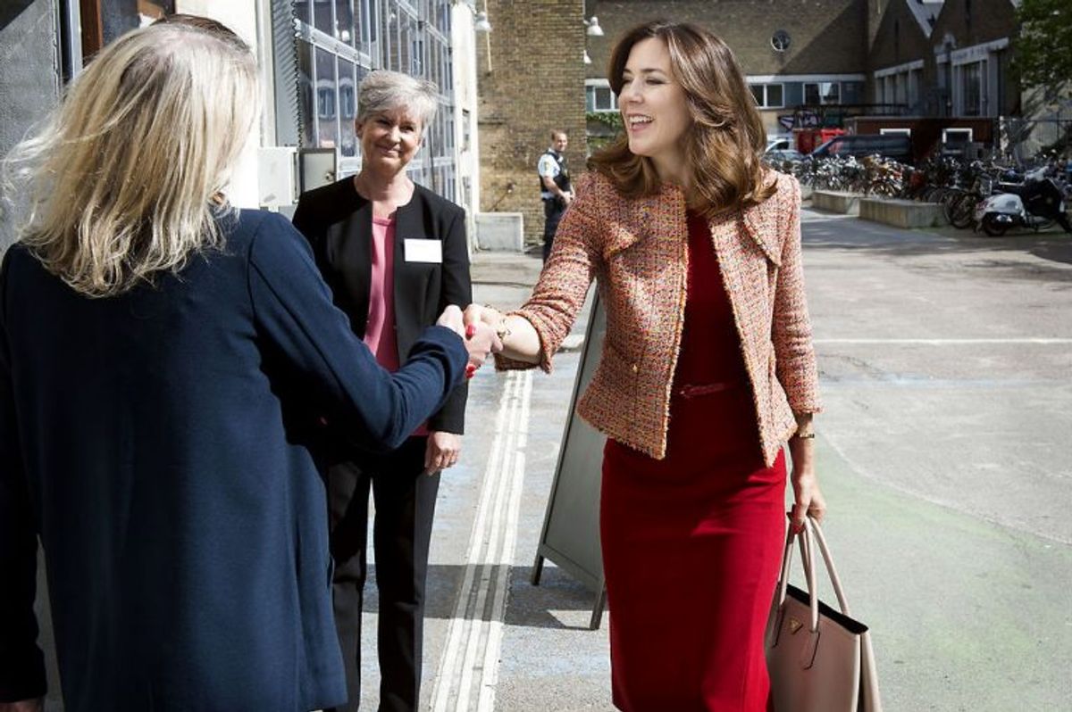Kronprinsesse Mary ankommer til konference om social eksklusion. Foto: Liselotte Sabroe/Scanpix