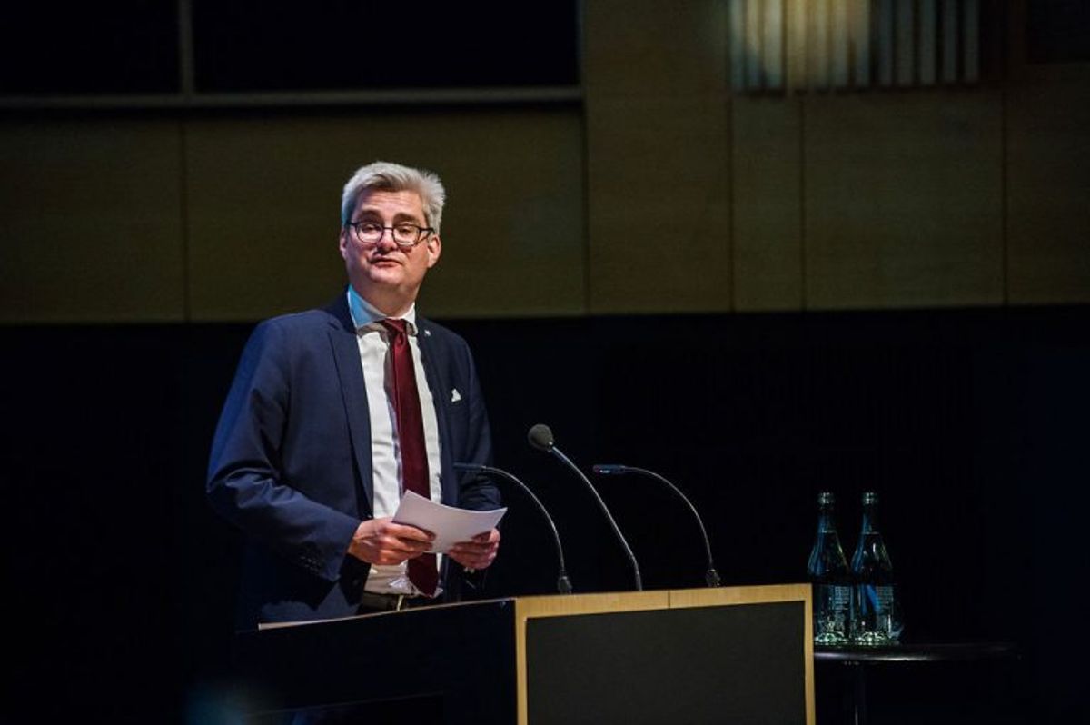 Søren Pind, uddannelses- og forskningsminister holdt tale ved overrækkelsen af The Brain Prize. Foto: Ida Marie Odgaard/Scanpix