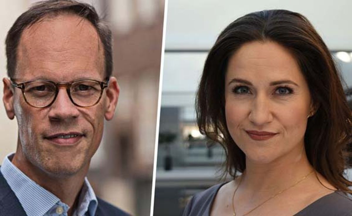 Gertrud Højlund og Dennis Ritter overtager morgenvagten efter Janni Pedersen og Lasse Sjørslev. Foto: TV 2.