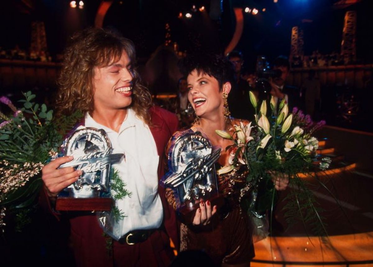 Kenny Luebcke og Lotte (dengang Nilsson, nu Feder)vandt Dansk Melodi Grand Prix 1992. Foto: HENNING BAGGER/SCANPIX (Arkivfoto)