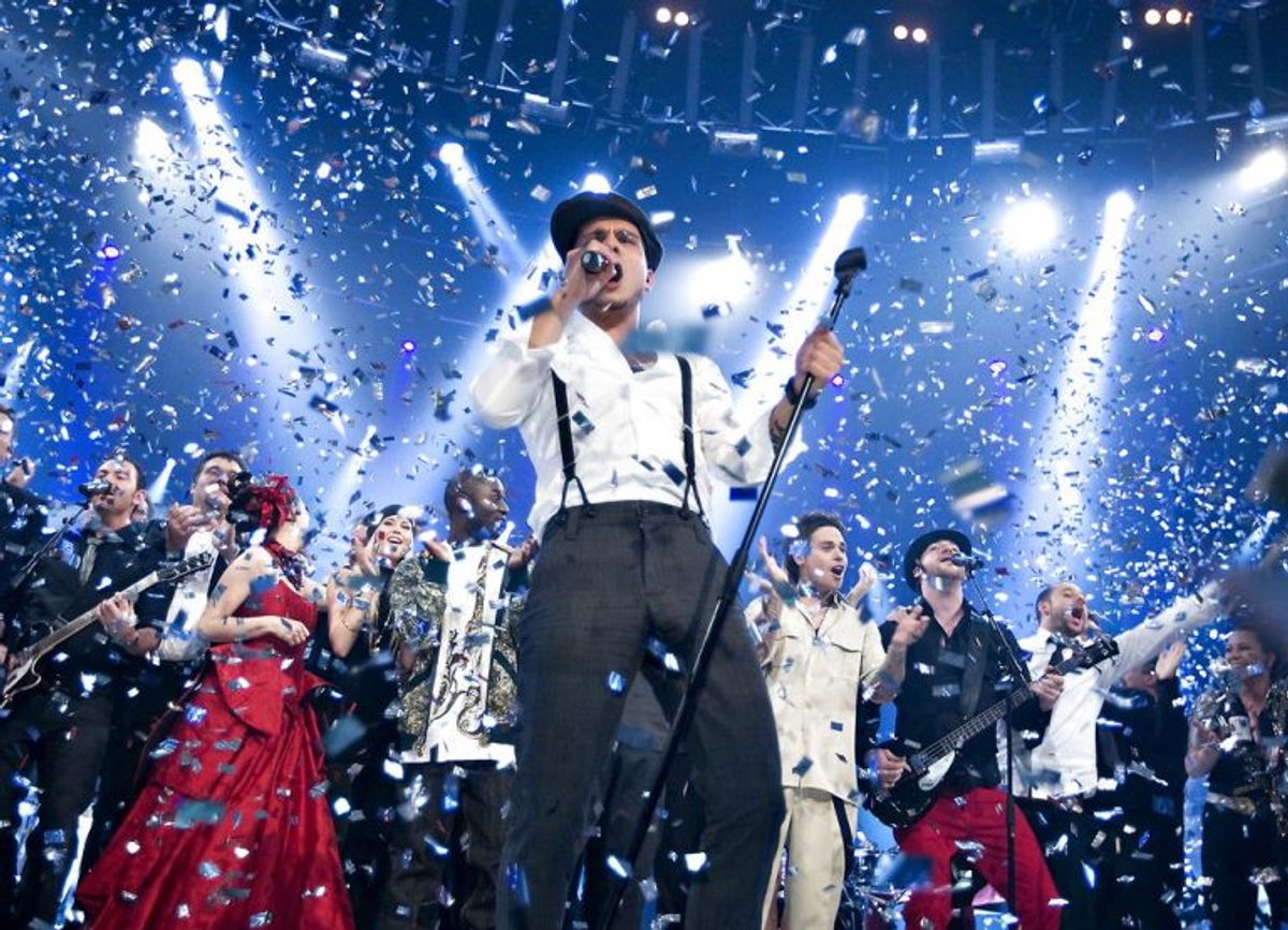 Vinder af Dansk Melodi Grand Prix 2008 blev sangen: All Night Long med Simon Mathew. Foto: Henning Bagger/Scanpix (Arkivfoto)