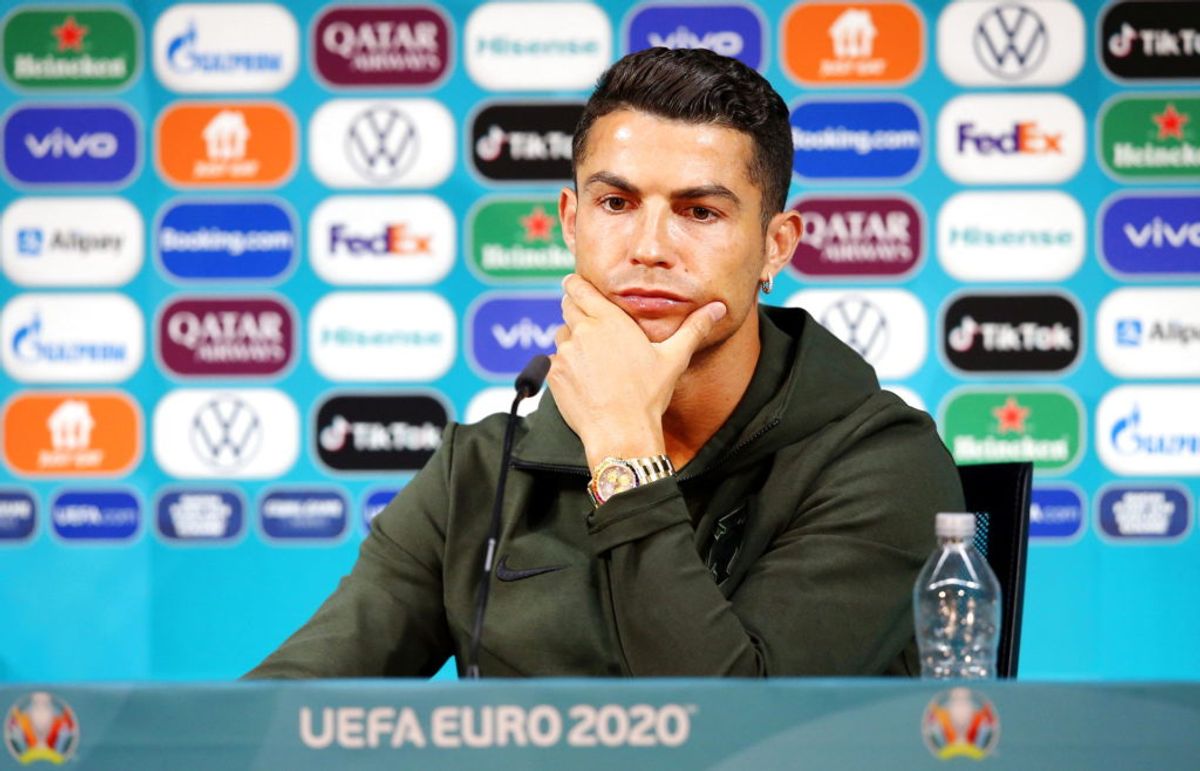 Cristiano Ronaldos handling har kostet Coca Cola milliarder af kroner.
Foto: Handout/Reuters/Ritzau Scanpix