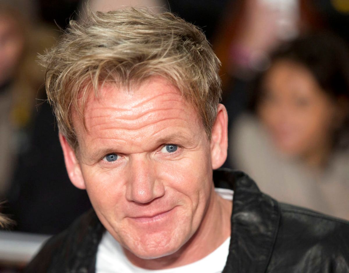 Den britiske kendis-kok Gordon Ramsay, som uforvarende kom til at ødelægge idyllen ved et bryllup på Lusty Glaze-stranden nær Newquay i Cornwall. Foto: Scanpix/REUTERS/Neil Hall