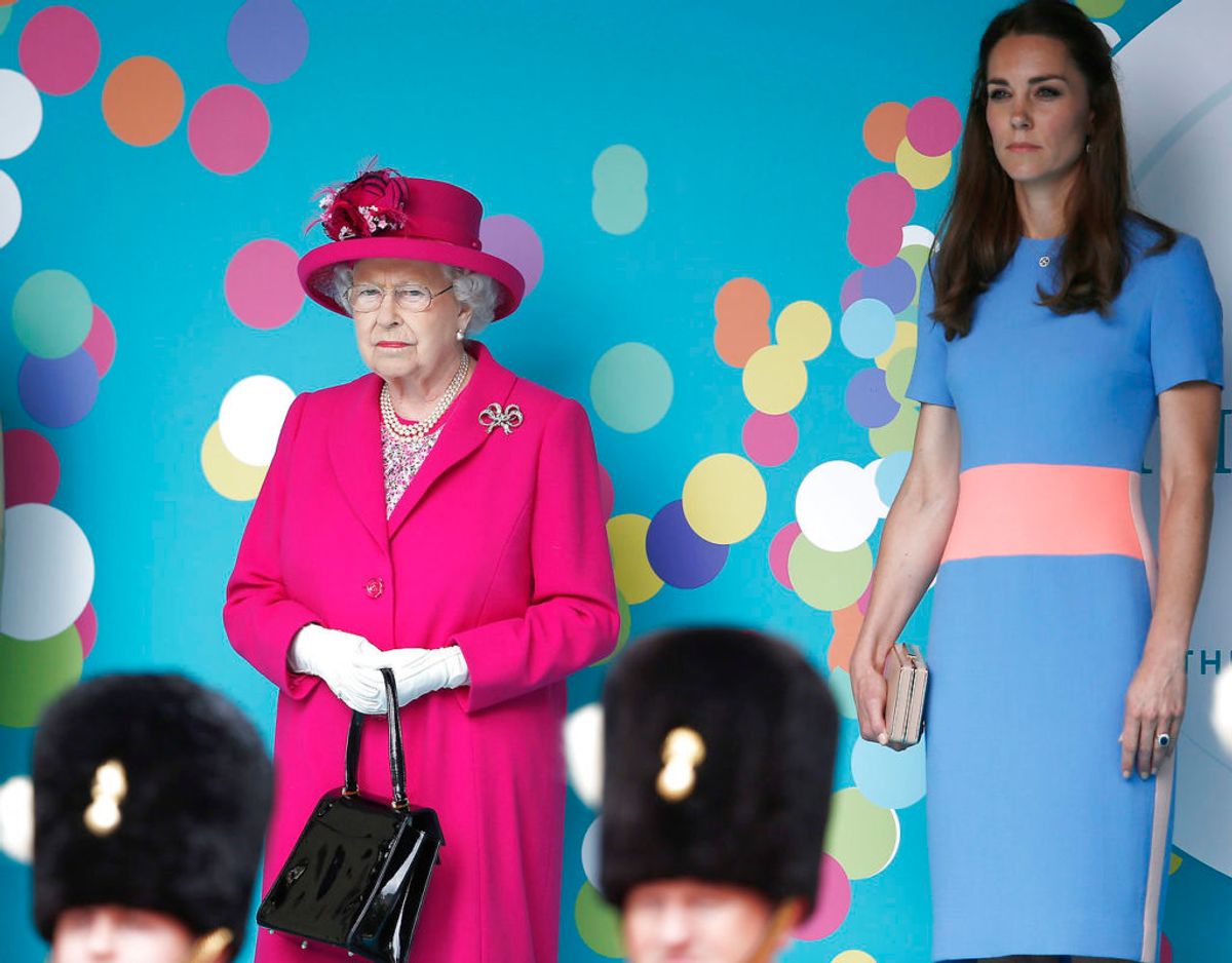 Det er dronningen selv, der har udpeget hertuginde Kate til at forestå den royale velsignelse af Royal Navys nye slagskib, HMS Glasgow. Foto: Scanpix/REUTERS/Peter Nicholls