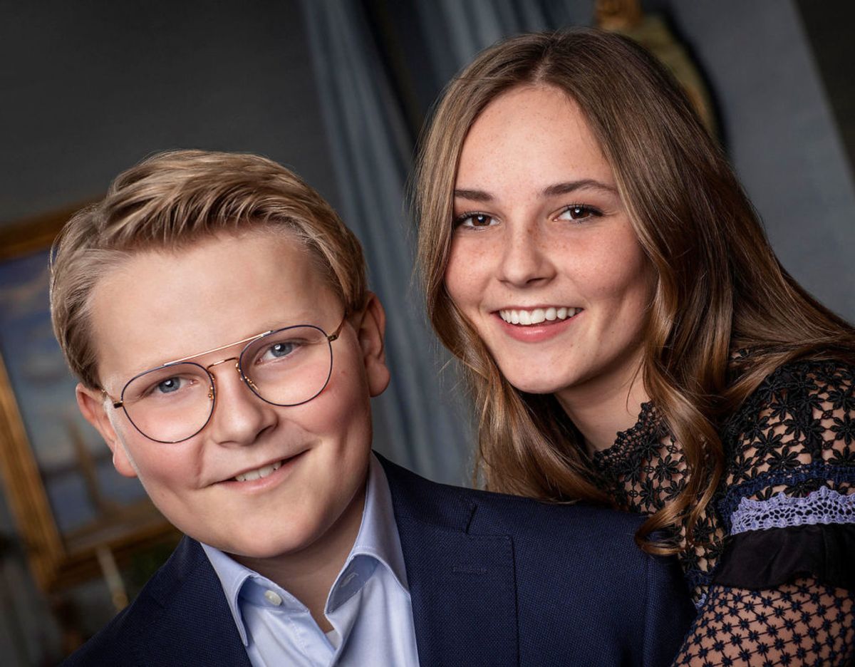 Prins Sverre Magnus ses her sammenmed sin to år ældre søster, prinsesse Ingrid Alexandra. Foto: Julia Naglestad/The Royal Court/NTB scanpix/via REUTERS