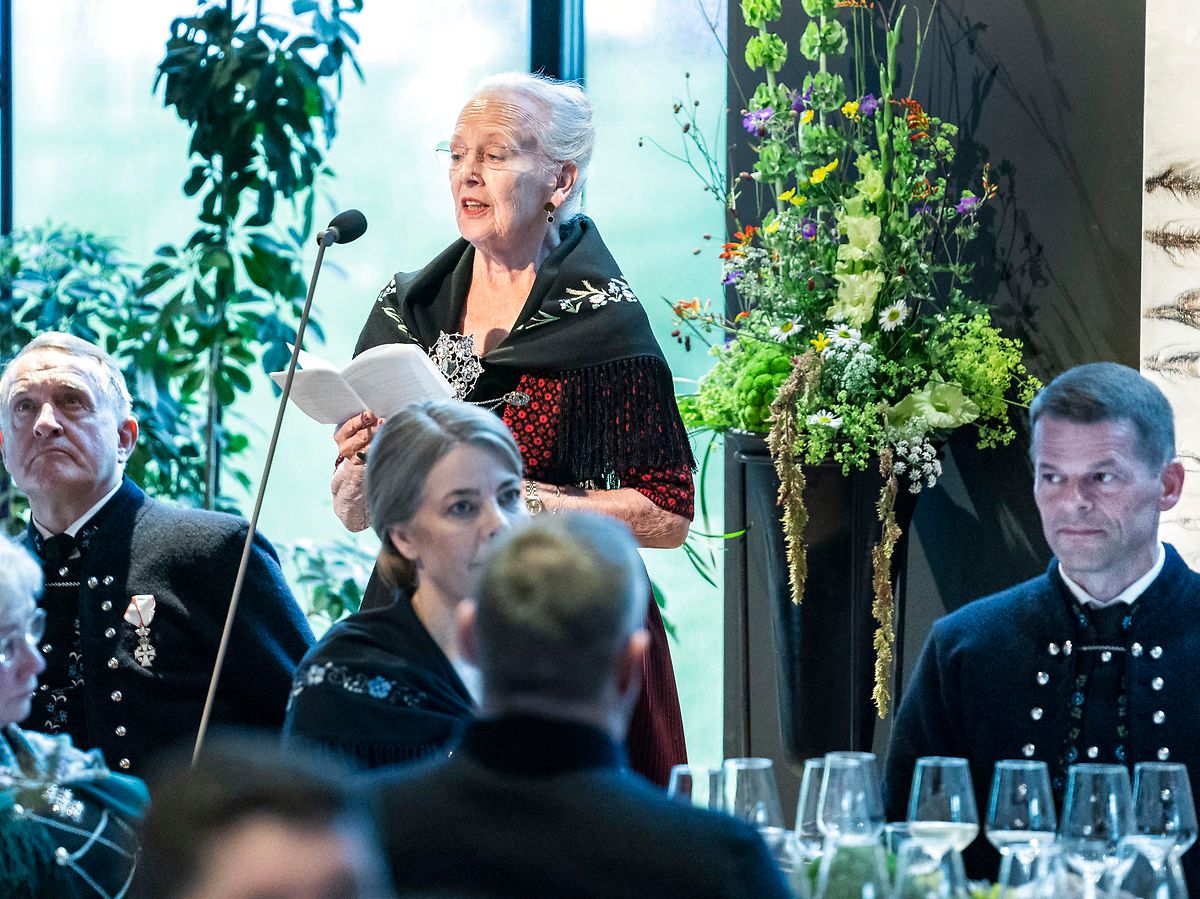 Dronningen holdt tale under festmiddagen i Thorshavn.