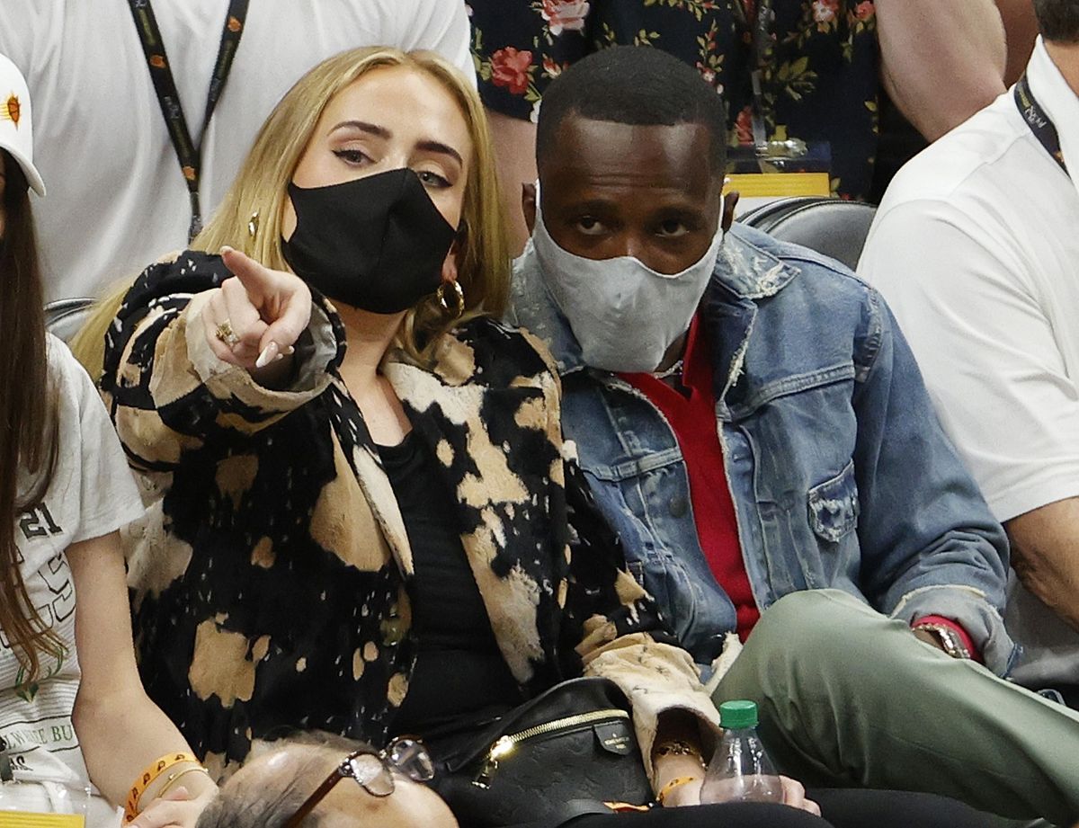 Her ses Adele sammen med Rich Paul. Foto: Christian Petersen/Getty Images/AFP/Ritzau Scanpix