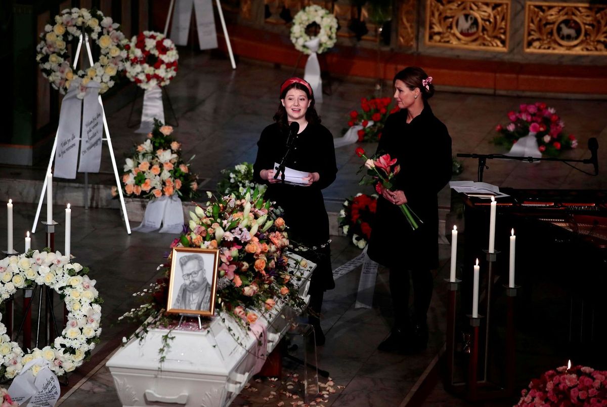 Maud Angelica Behn taler ved sin fars begravelse i Oslo domkirke den 3. januar 2020.