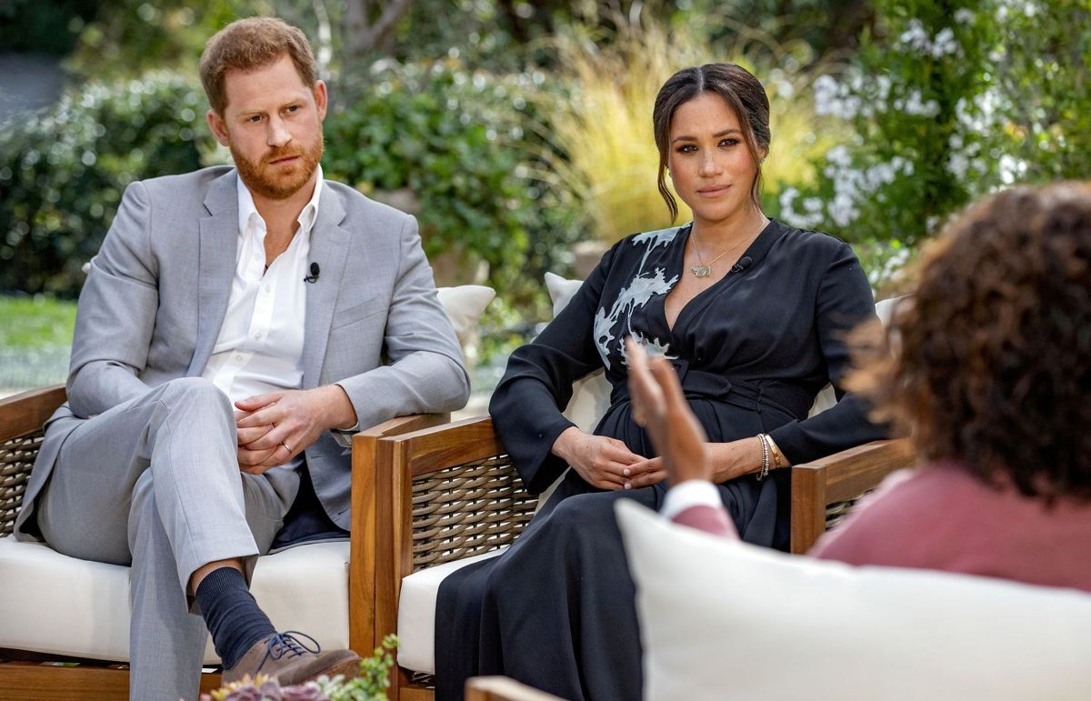 Billedet her er fra Harry og Meghans famøse Oprah Winfrey interview i marts måned.