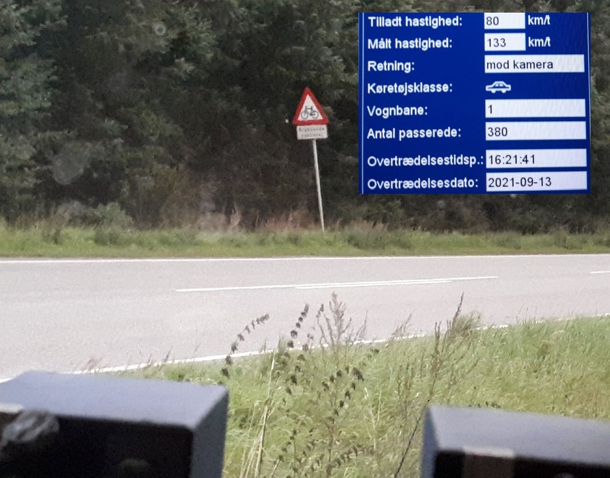 133 i en 80-zone. En klækkelig bøde og en betinget frakendelse.