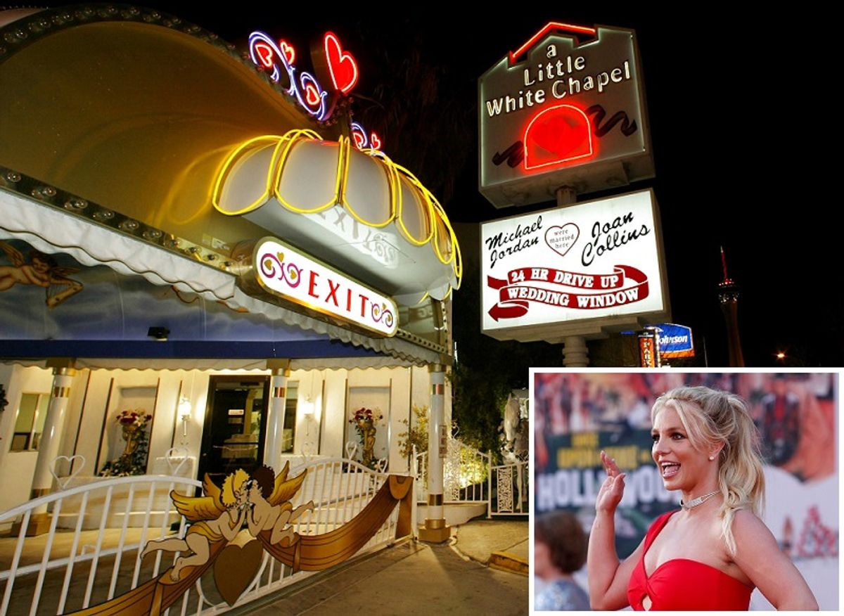 Det skal være her i Las Vegas, hvor Britney Spears og Jason Alexander blev gift.