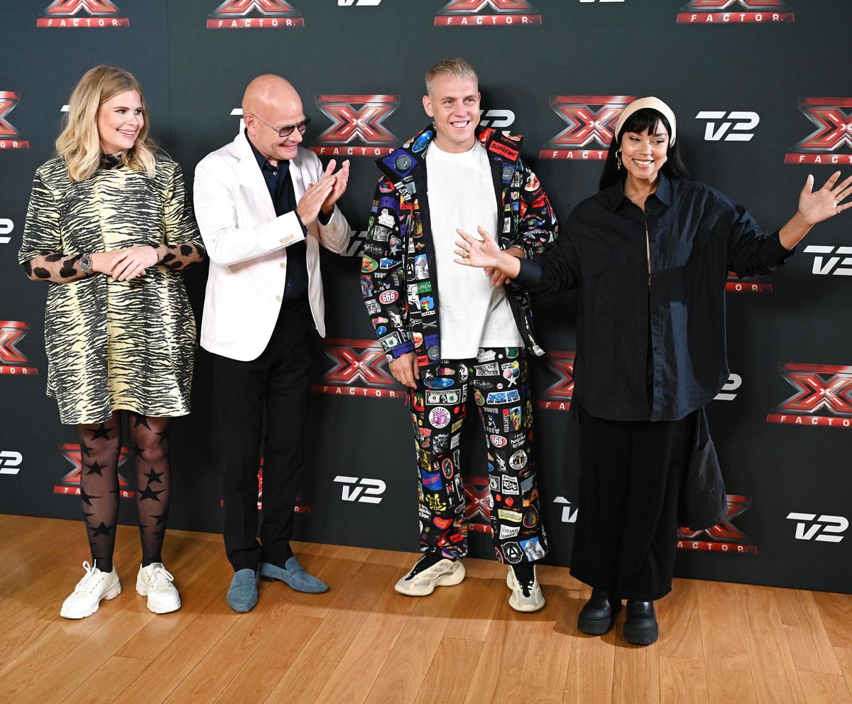 TV2 præsenterer det nye dommerhold til pressemøde på X Factor 2022, i København fredag den 24. september 2021.