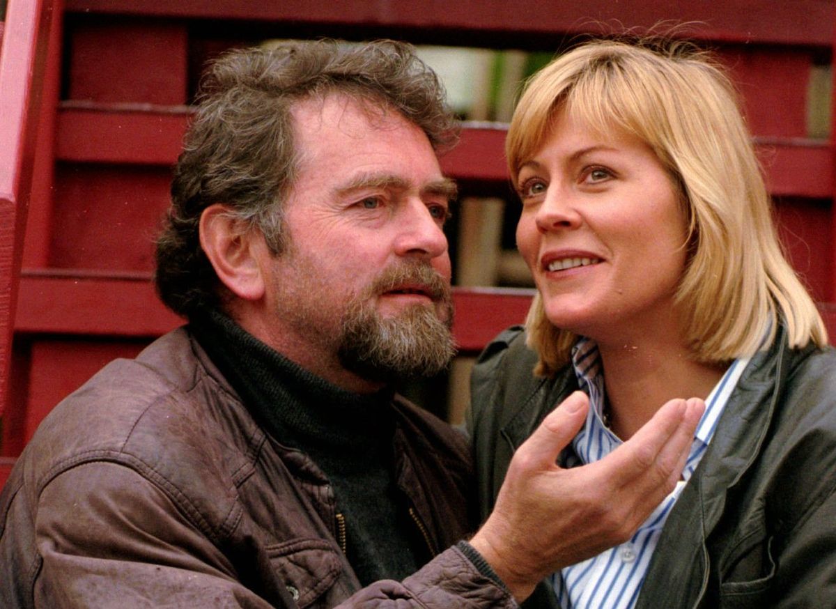 Nina Gunke ses her sammen med Erik Clausen, som hun spillede sammen med i filmen 'Den store badedag'.