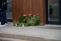 Lægger blomster for dræbt gymnasiekammerat