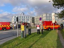 Ild i facade på sygehus
