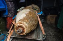 Borede ned i 250 kilo krigsbombe