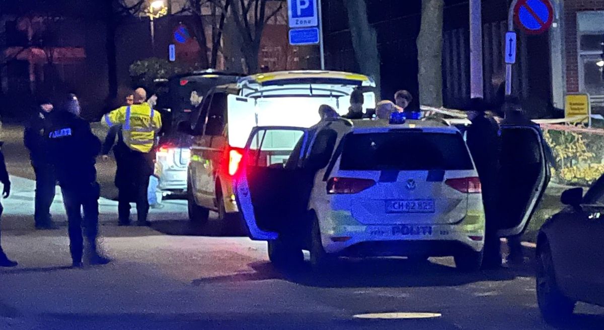 Politiet massivt til stede og spærrede området af.
