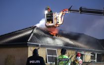 Ild i gryderne: Bredte sig til taget