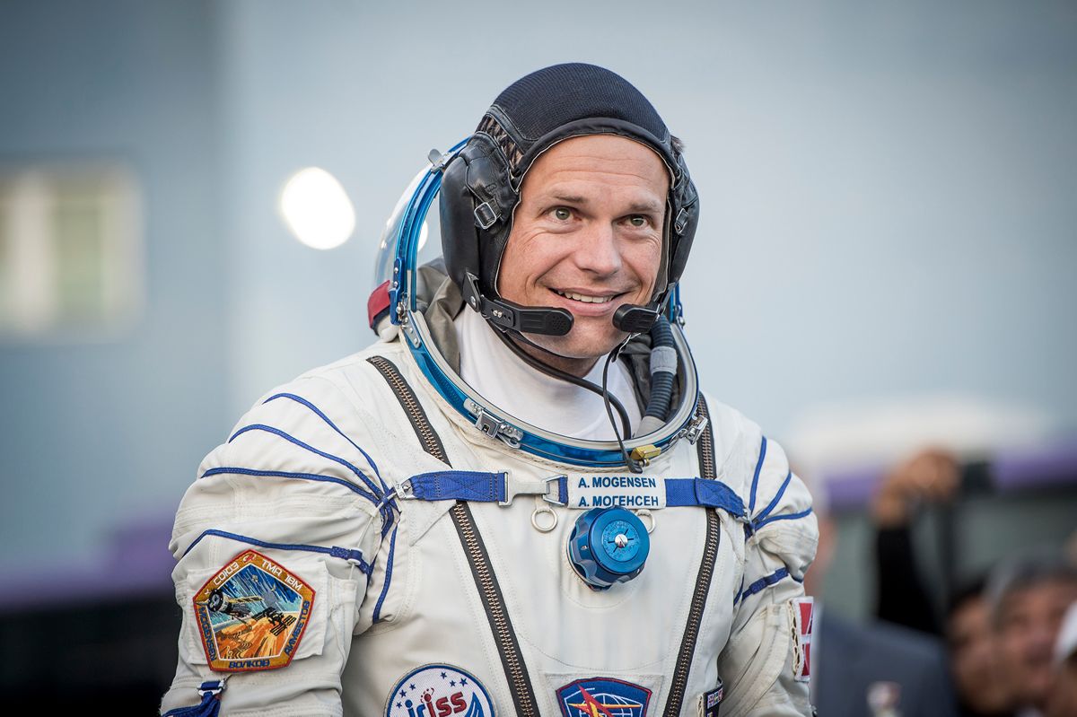 Andreas Mogensen i rumdragt i København den 2. september 2015. (Arkivfoto)