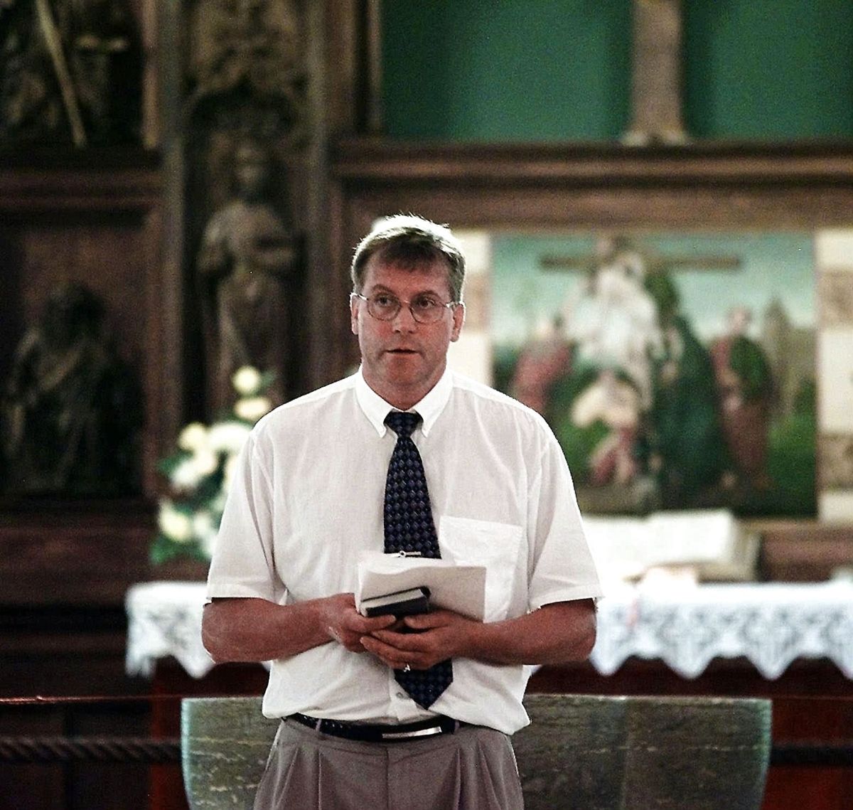 Klaus Eusebius Jakobsen ved morgensangen i Herlufsholm kirke.
