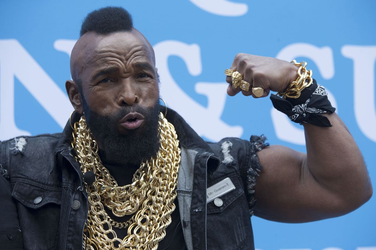 Nogle af Mr. T's kendetegn er hans karakteristiske frisure og de store guldkæder. Lørdag den 21. maj fylder han 70 år. (Arkivfoto).