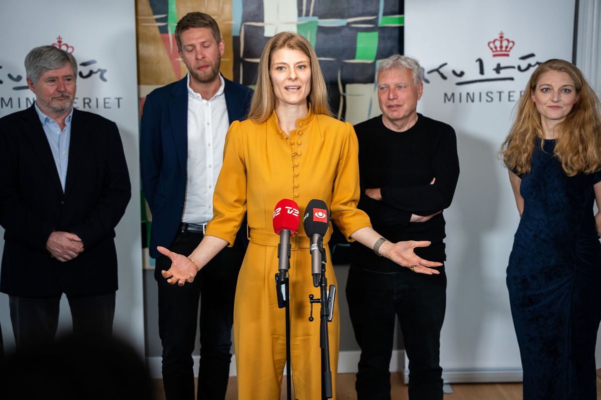 Kulturminister Ane Halsboe-Jørgensen (S) præsenterede ny medieaftale i Kulturministeriet i København lørdag.