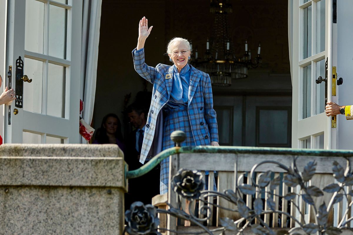 Dronningen på sin 82-års fødselsdag på Marselisborg Slot i Aarhus, lørdag den 16. april.