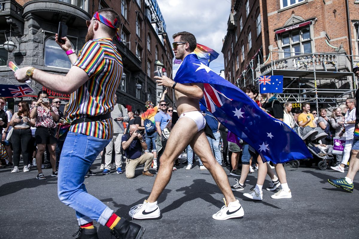 WorldPride parader går gennem København lørdag den 21. august 2021.