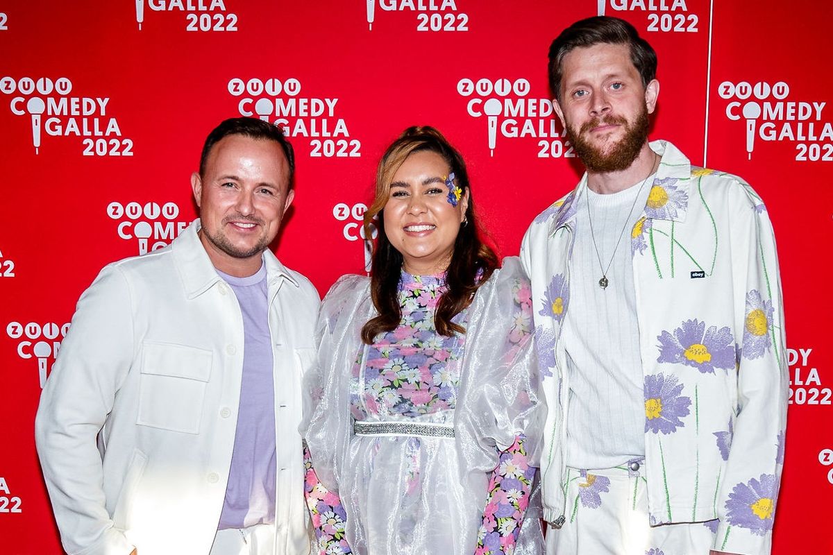 Natasha Brock midtimellem sin ægtemand, Albert Dieckmann, og sin dansemand, Thomas Evers Poulsen. (Arkivfoto).