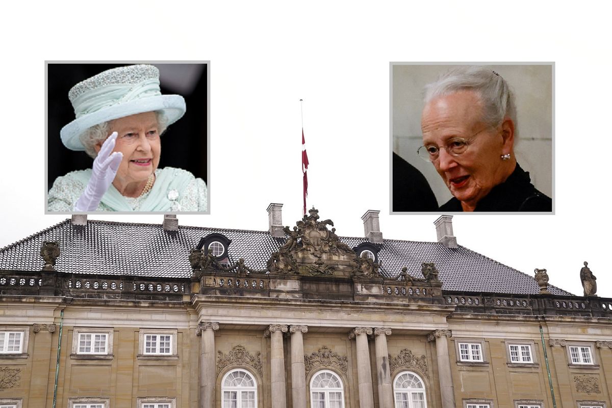 Der flages på halvt på Amalienborg mandag i anledning af dronning Elizabeths begravelse.