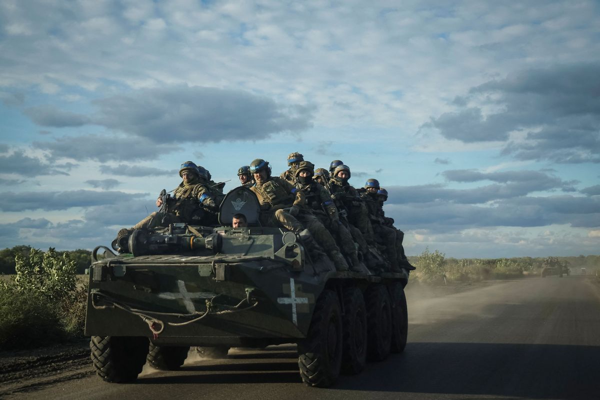 Ukrainske styrker ses i nærheden af byen Izjum, som ligger i regionen Kharkiv. (Arkivfoto)