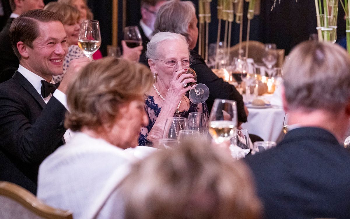 Dronning Margrethe ved festmiddagen i Oslo mandag aften
