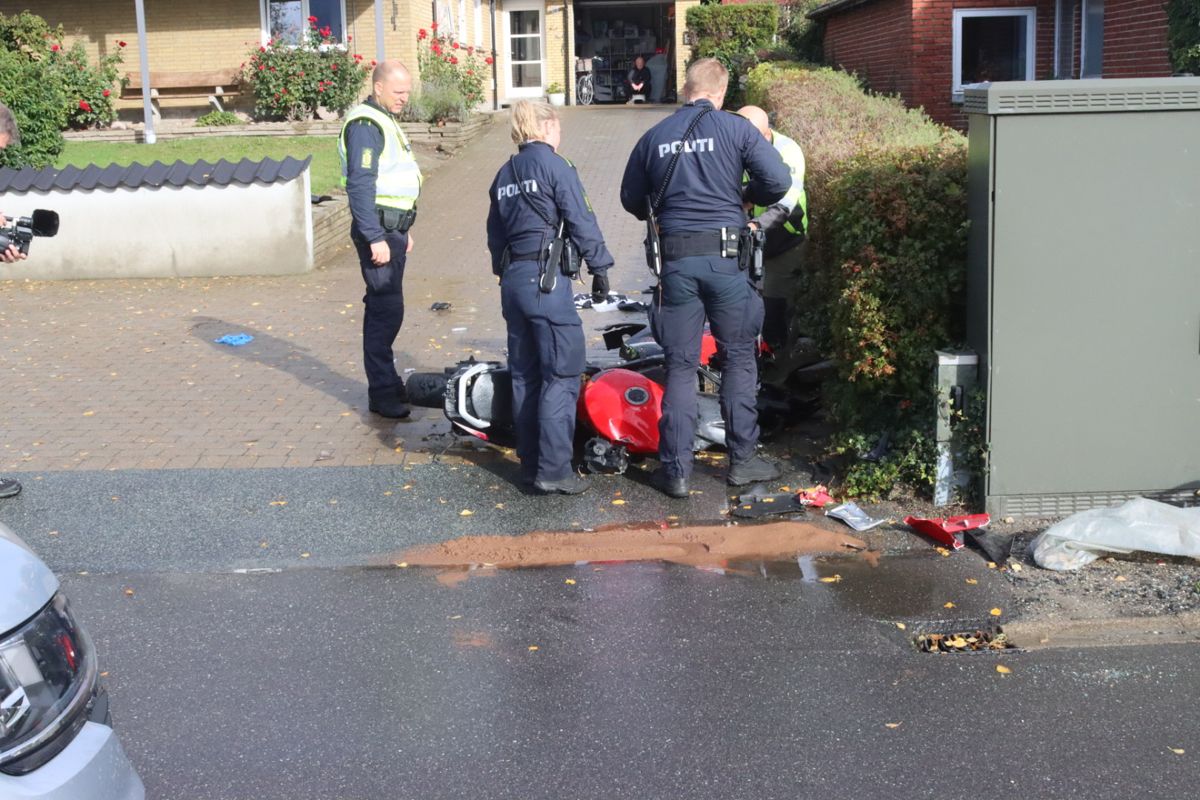 Alvorlig motorcykelulykke ved Brovst.