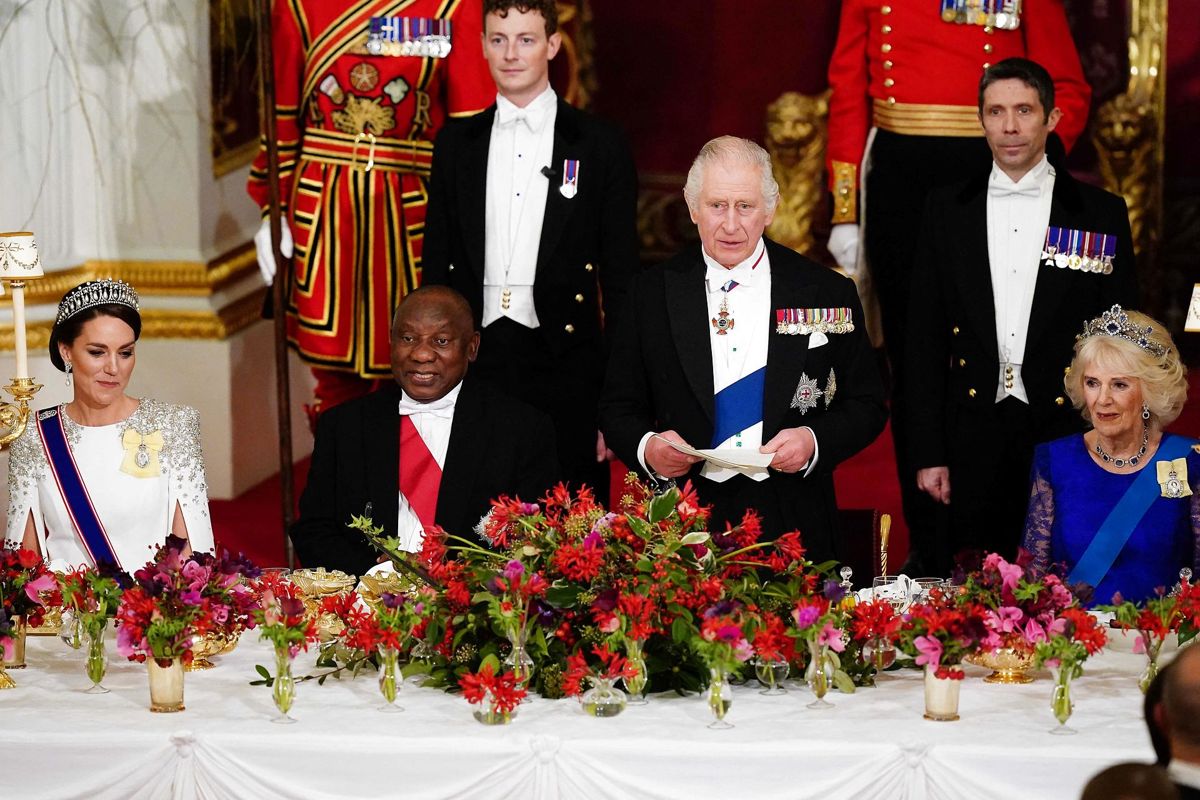 Fra statsbanketten på Buckingham Palace.