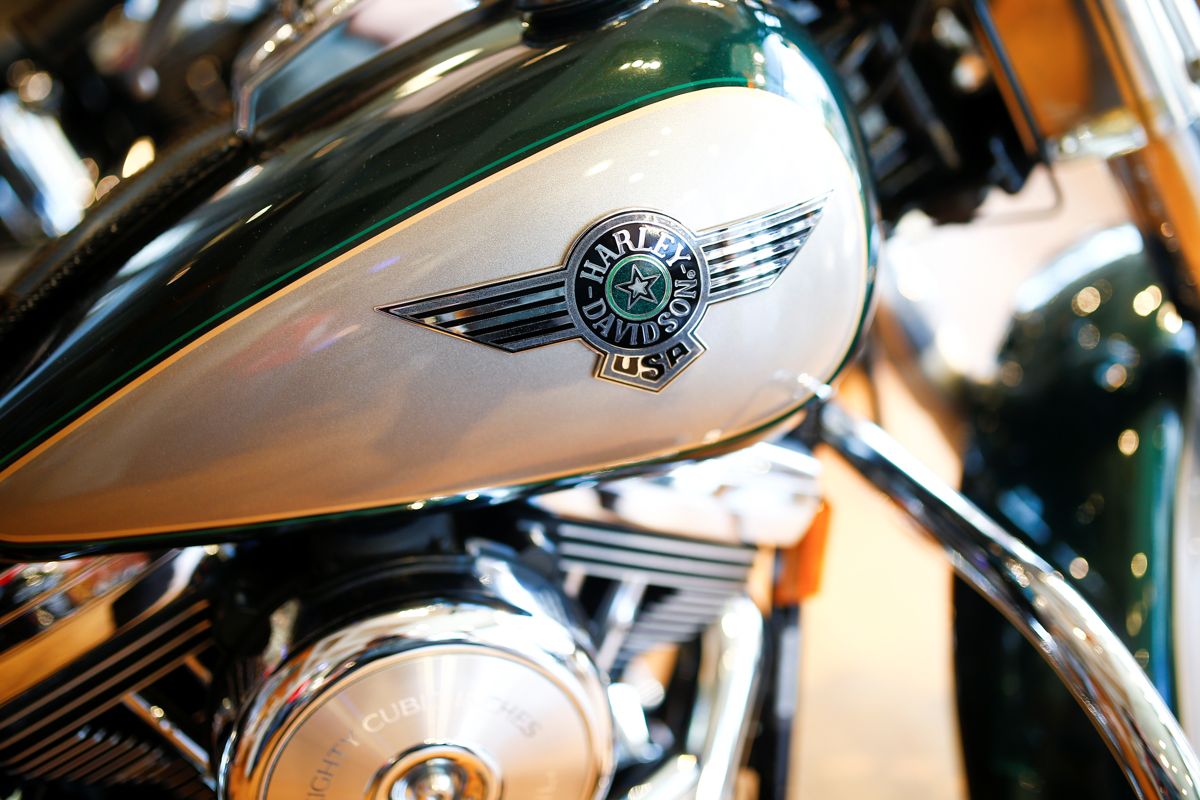 Harley Davidson motorcykel. (Modelfoto)